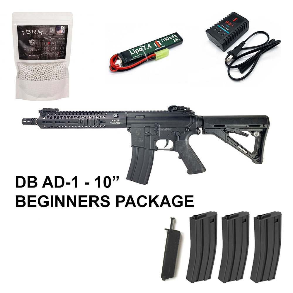 Beginners Bundle BRAVO - Double Bell AD-1 M4 10" Carbine AEG