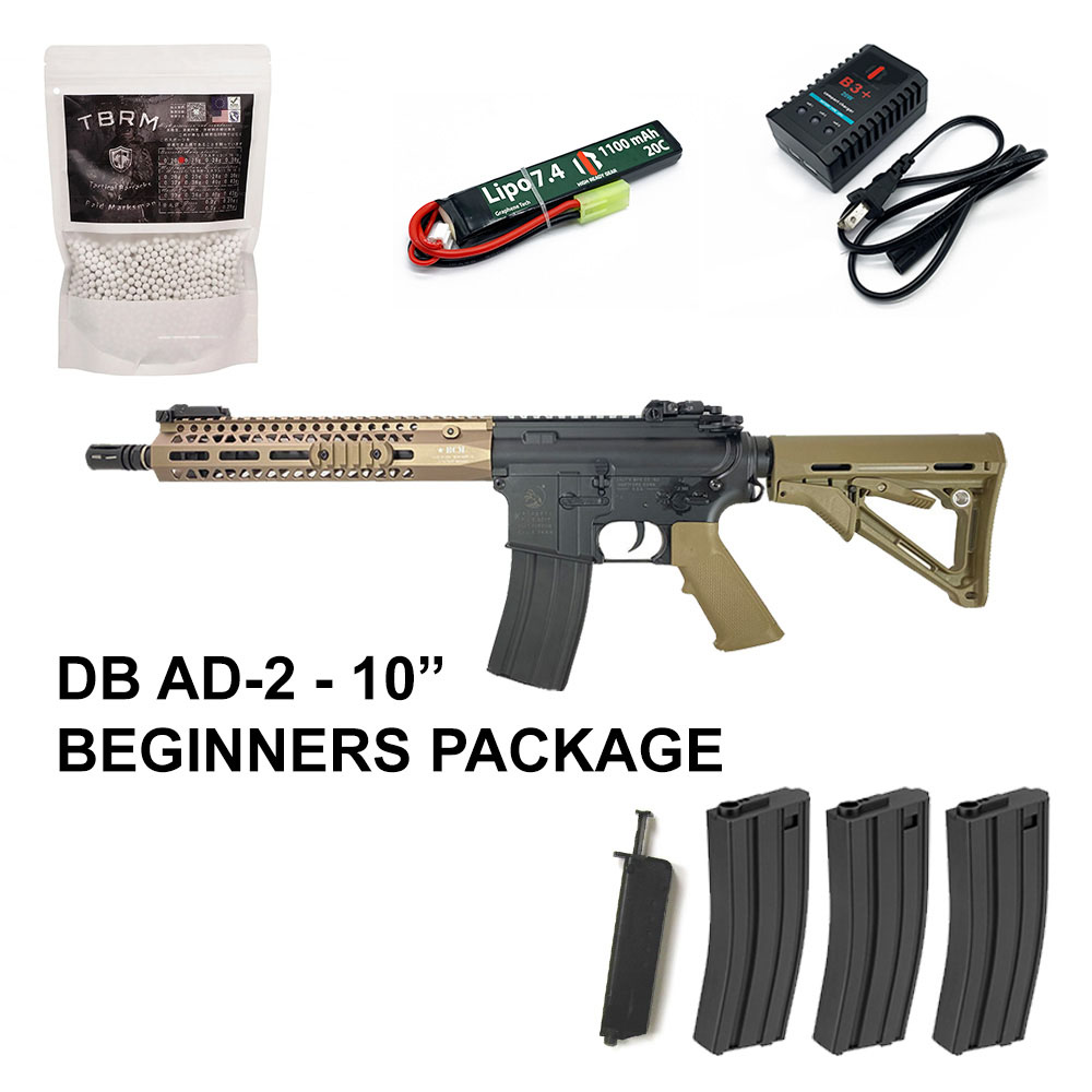 Beginners Bundle CHARLIE - Double Bell AD-2 M4 10" Carbine AEG