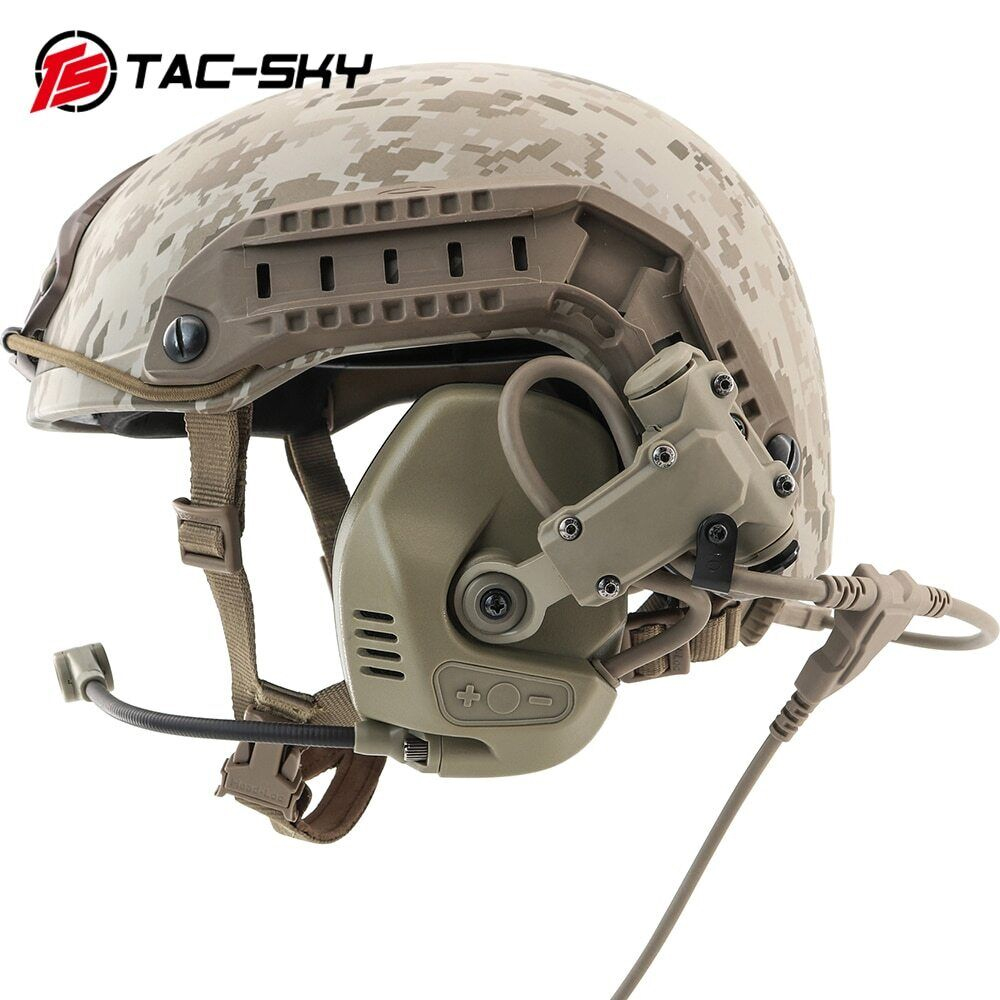 Tac-Sky RAC Tactical Headset for ARC Rail Helmets DE, Airsoftdepot