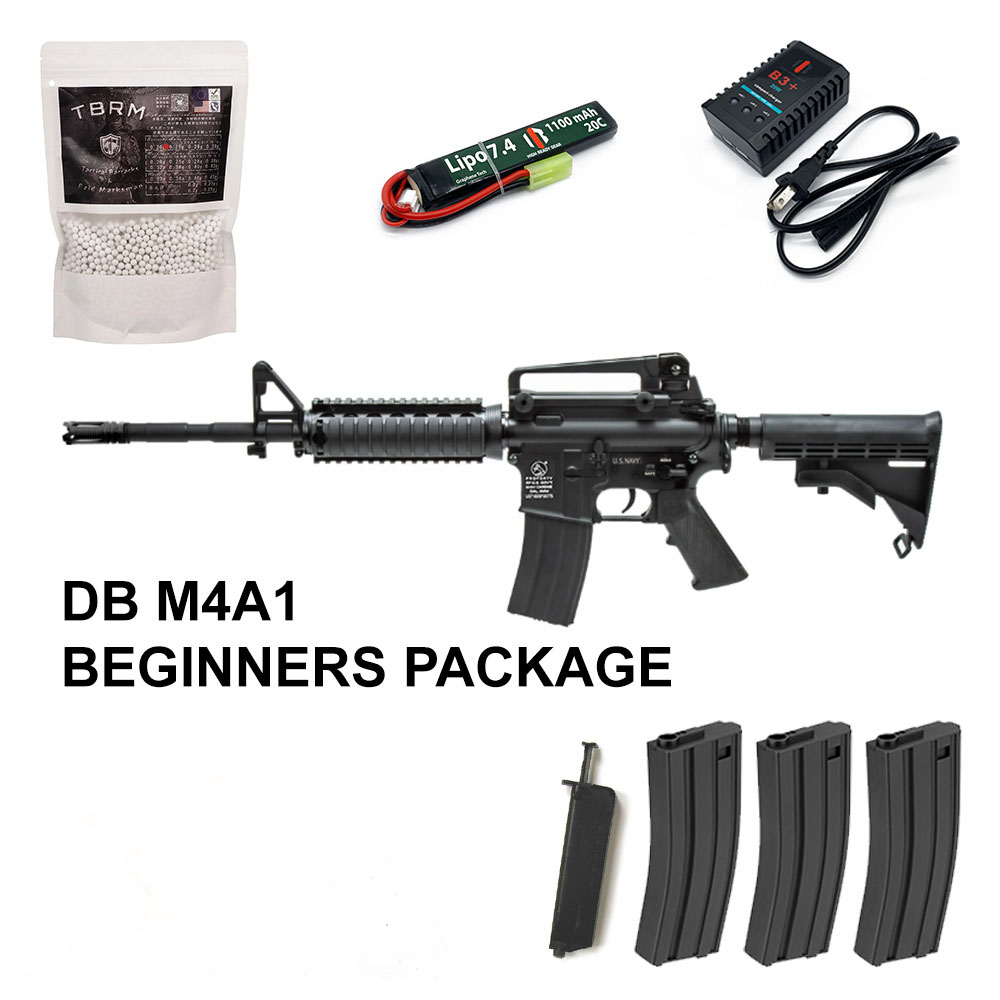 Beginners Bundle ALPHA - Double Bell M4A1 RIS Carbine AEG - FULL METAL